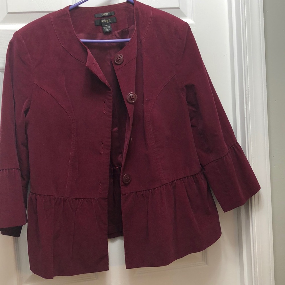 Burgundy Velour Blazer
